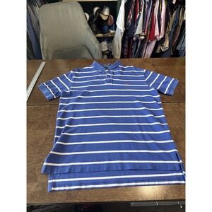 Polo Ralph Lauren Polo Shirt Men's Large Blue White Stripe Short Sleeve Size L
